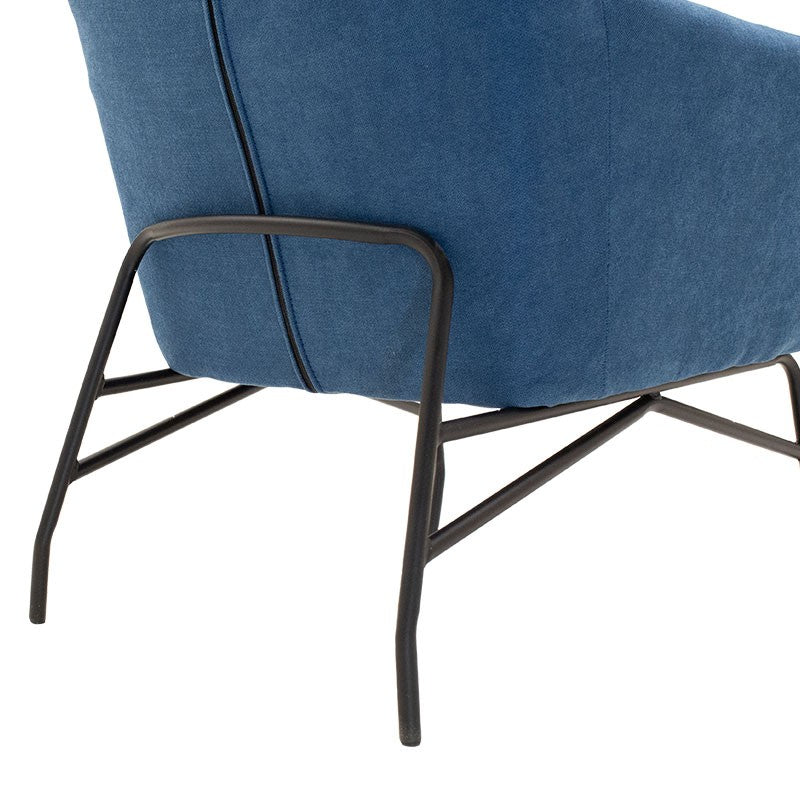 Fauteuil Rimbo en tissu couleur bleue 66x81x102cm