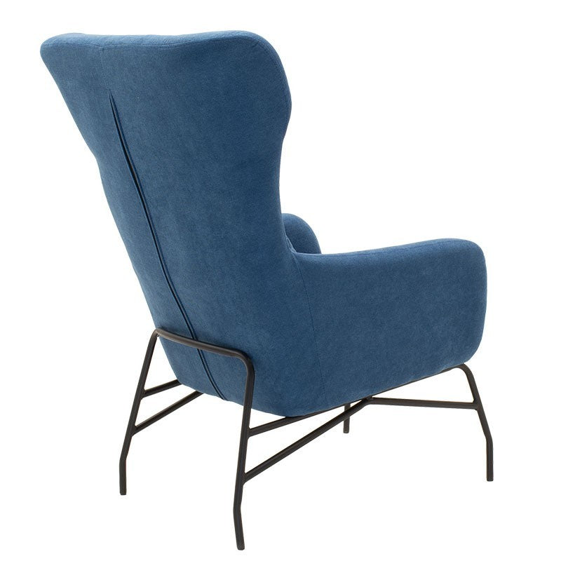 Fauteuil Rimbo en tissu couleur bleue 66x81x102cm