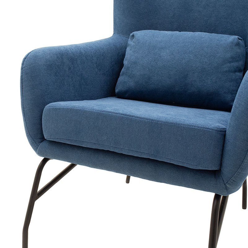 Fauteuil Rimbo en tissu couleur bleue 66x81x102cm