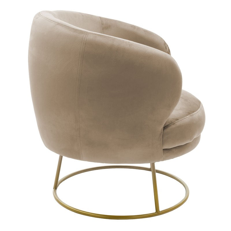 Fauteuil Rony velours Beige 78x75x82cm
