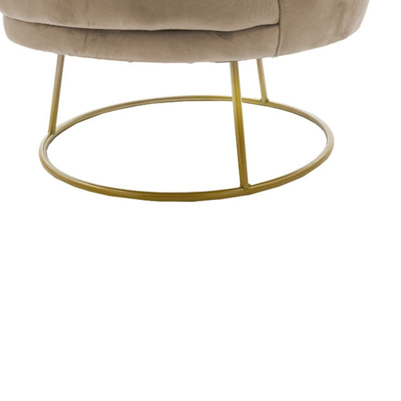 Fauteuil Rony velours Beige 78x75x82cm