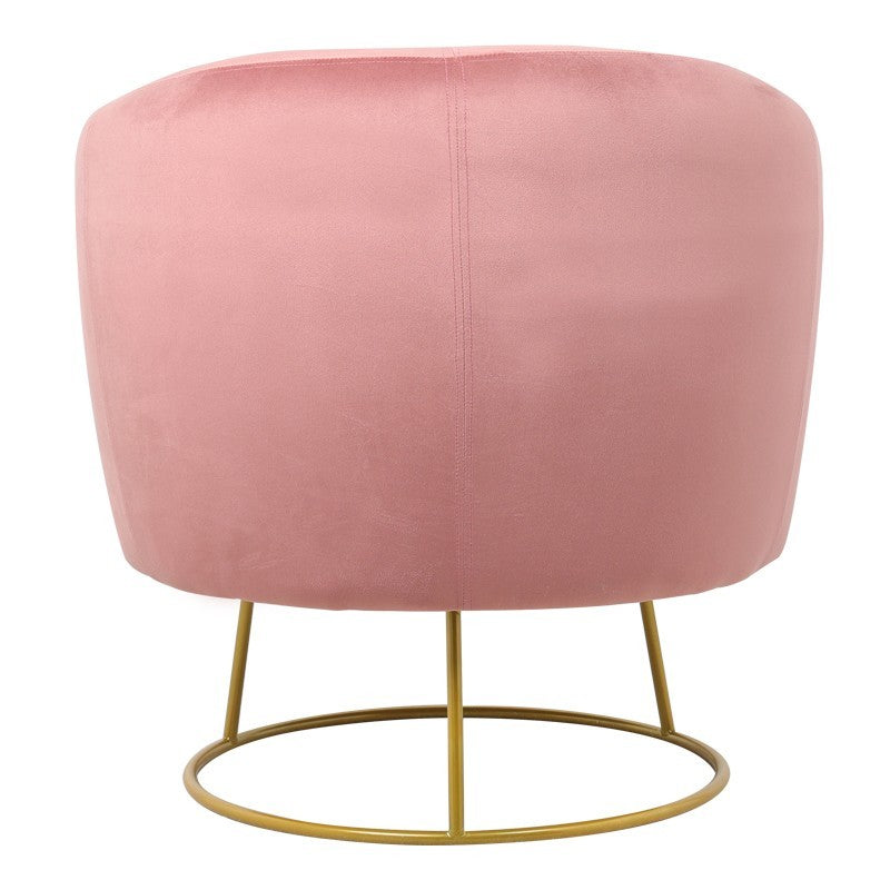 Fauteuil Rony velours pomme pourrie-pied métal doré 78x75x82cm
