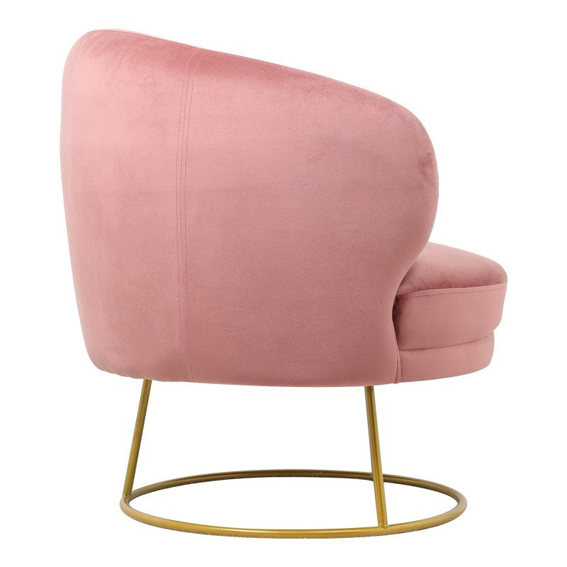 Fauteuil Rony velours pomme pourrie-pied métal doré 78x75x82cm