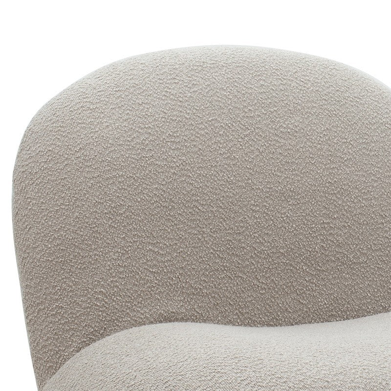 Fauteuil Rosalie tissu boucle beige-argent 83x80x79cm