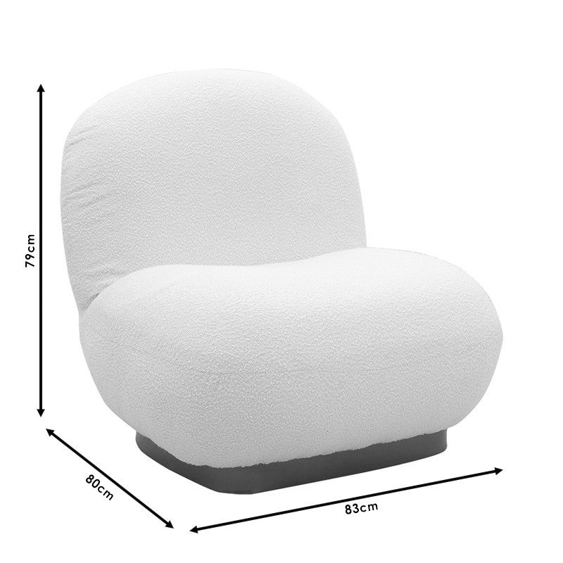 Fauteuil Rosalie tissu boucle beige-argent 83x80x79cm