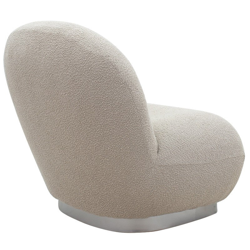 Fauteuil Rosalie tissu boucle beige-argent 83x80x79cm