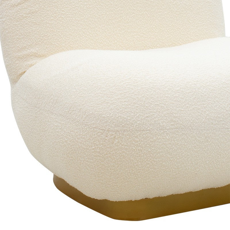 Fauteuil Rosalie tissu boucle crème-doré 83x80x79cm