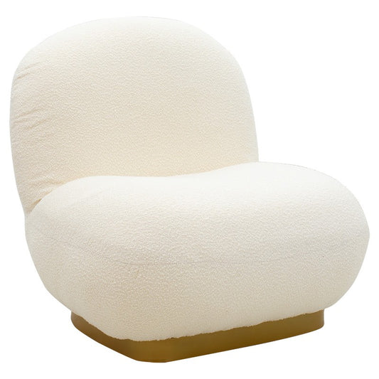 Fauteuil Rosalie tissu boucle crème-doré 83x80x79cm