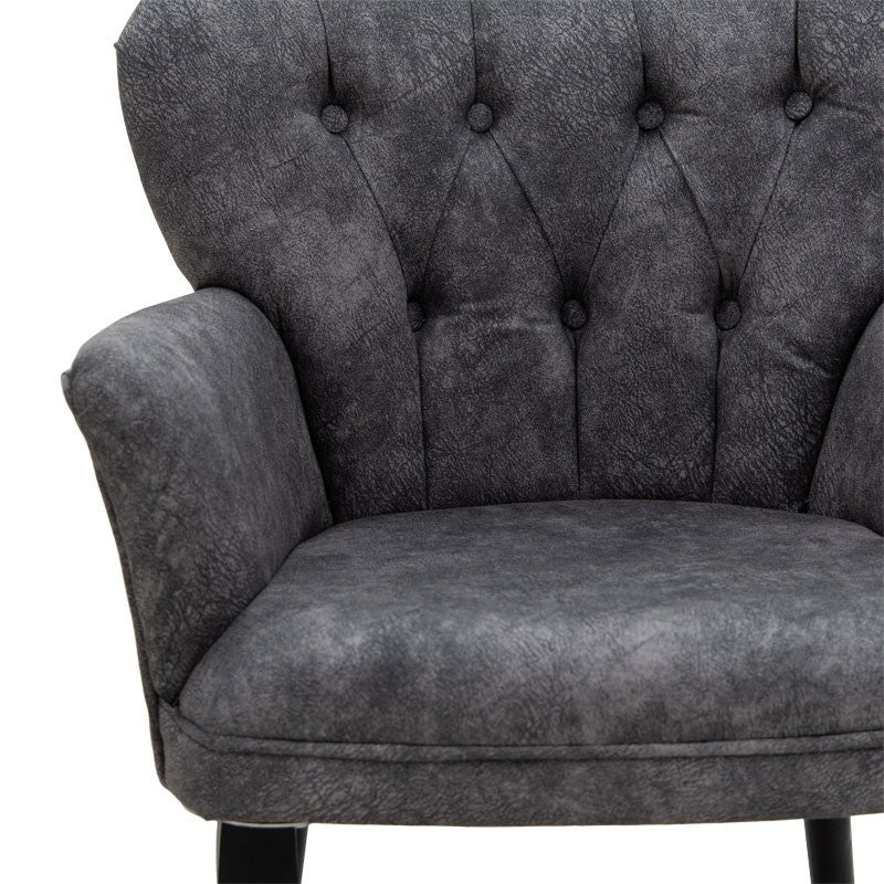 Fauteuil Samara tissu gris antique 67x62x78cm