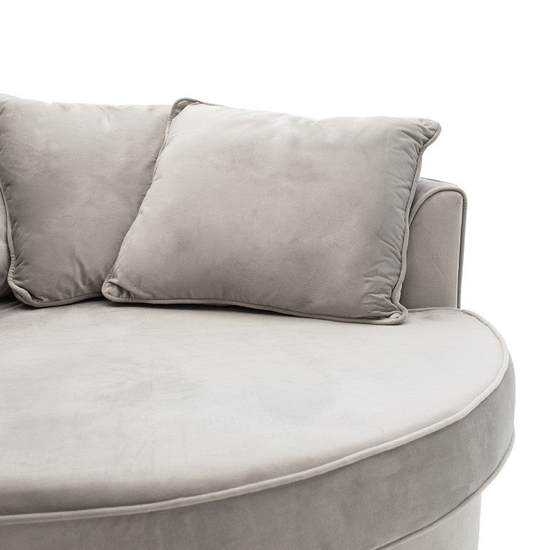 Fauteuil-canapé canapé rond en velours gris 123x120x85cm