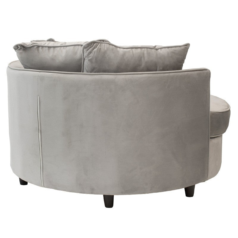 Fauteuil-canapé canapé rond en velours gris 123x120x85cm