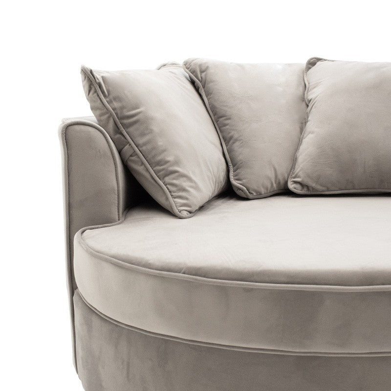 Fauteuil-canapé canapé rond en velours gris 123x120x85cm