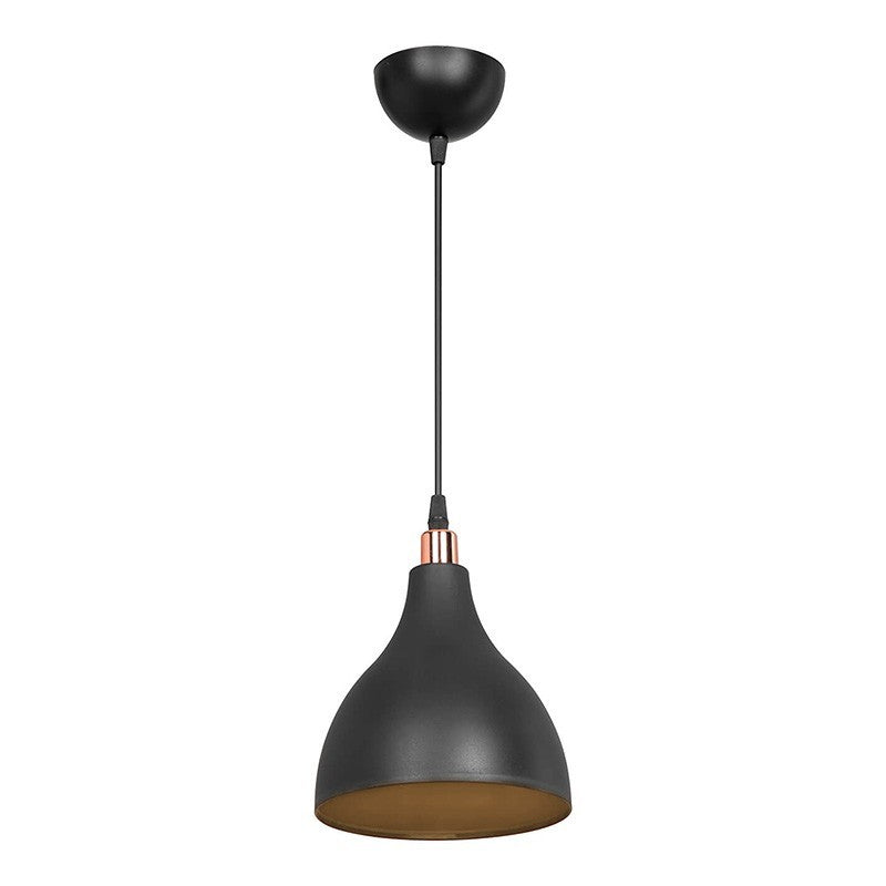 Plafonnier suspension luminaire Lofty Å27 noir D18x56cm