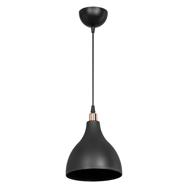 Plafonnier suspension luminaire Lofty Å27 noir D18x56cm