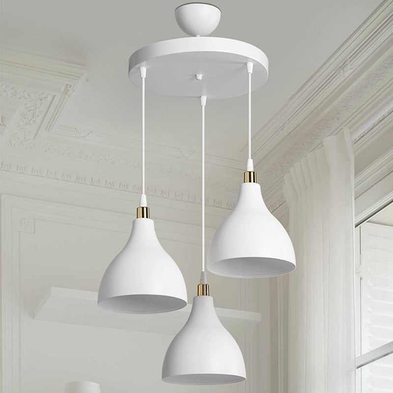 Plafonnier suspension luminaire Lofty  Å27 blanc D40x80cm