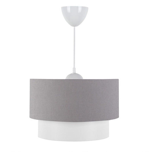 Plafonnier suspension luminaire  E27 blanc-gris D30x20cm