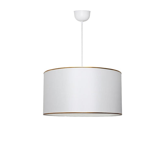 Plafonnier suspension luminaire E27 blanc-doré D38x21cm
