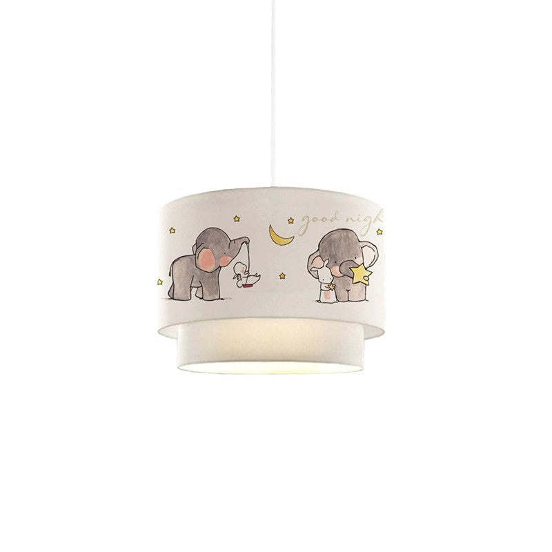Plafonnier suspension luminaire pour enfant E27 blanc-gris D30x20cm