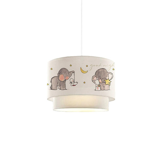 Plafonnier suspension luminaire pour enfant E27 blanc-gris D30x20cm