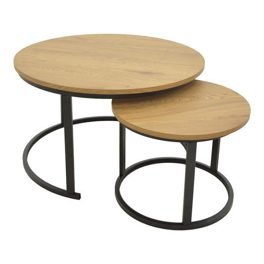 Lot de 2 table basse  mdf couleur chêne