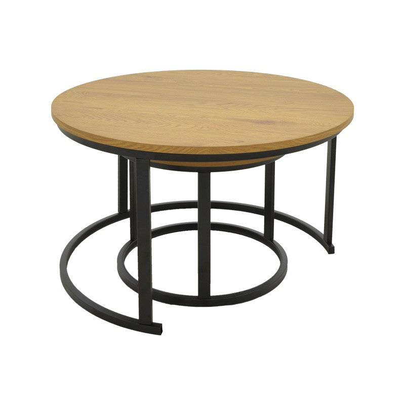 Lot de 2 table basse  mdf couleur chêne