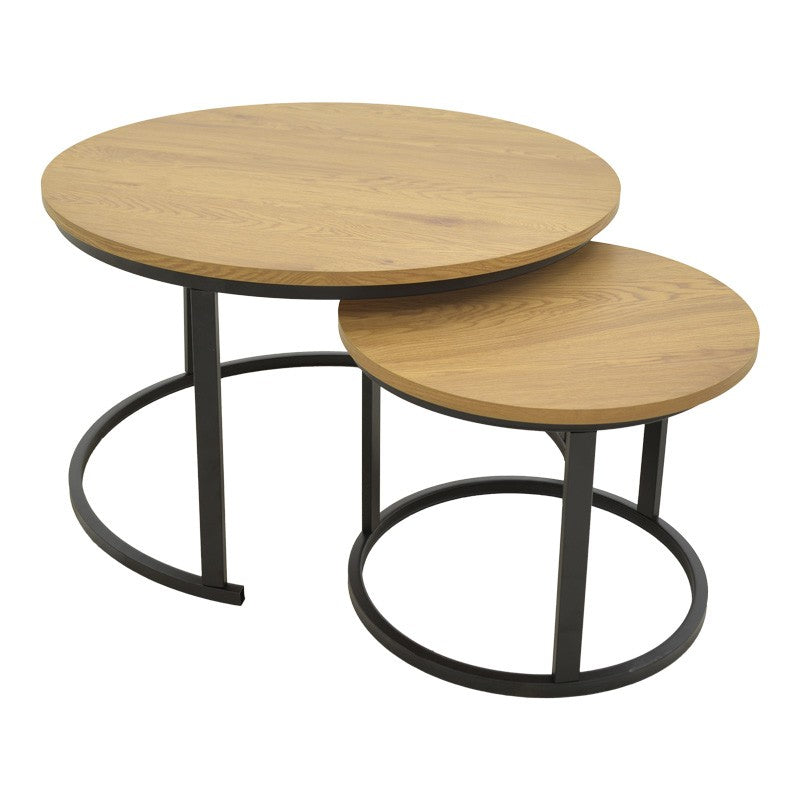 Lot de 2 table basse  mdf couleur chêne