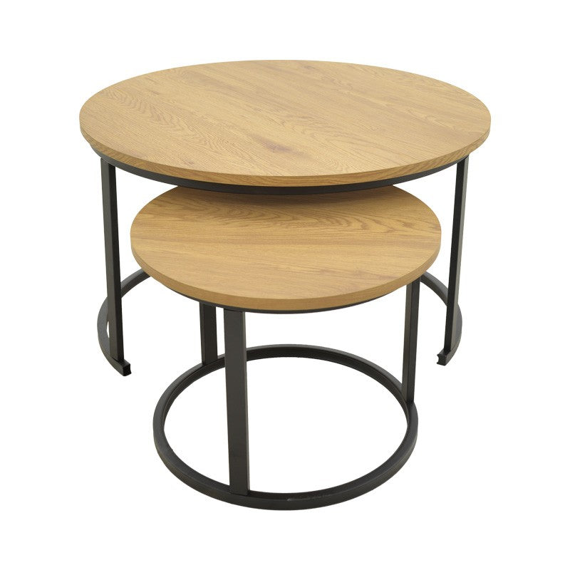 Lot de 2 table basse  mdf couleur chêne
