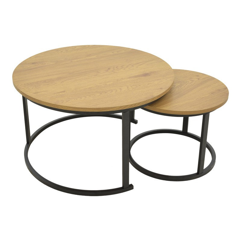 Lot de 2 table basse  mdf couleur chêne
