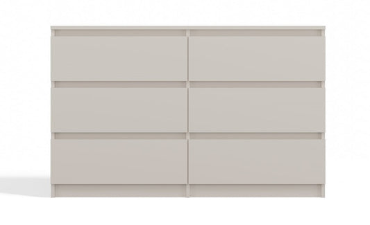 Commode IRINA 6 tiroirs 120 x75 x 30 cm Beige