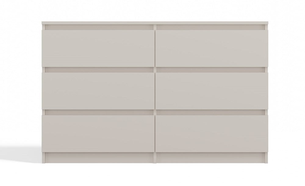 Commode IRINA 6 tiroirs 120 x75 x 30 cm Beige