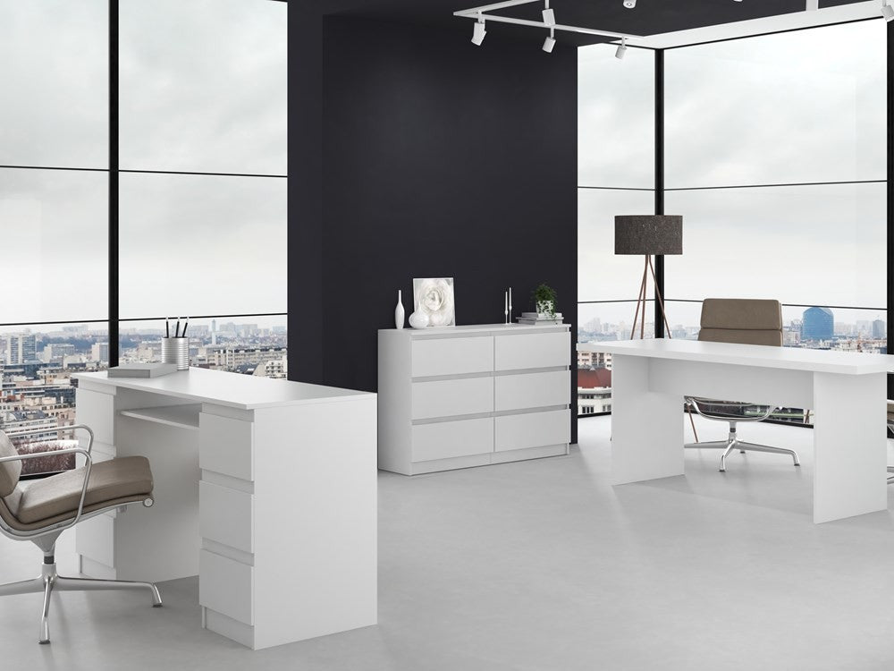 Commode IRINA 6 tiroirs 120 x75 x 30 cm Blanche
