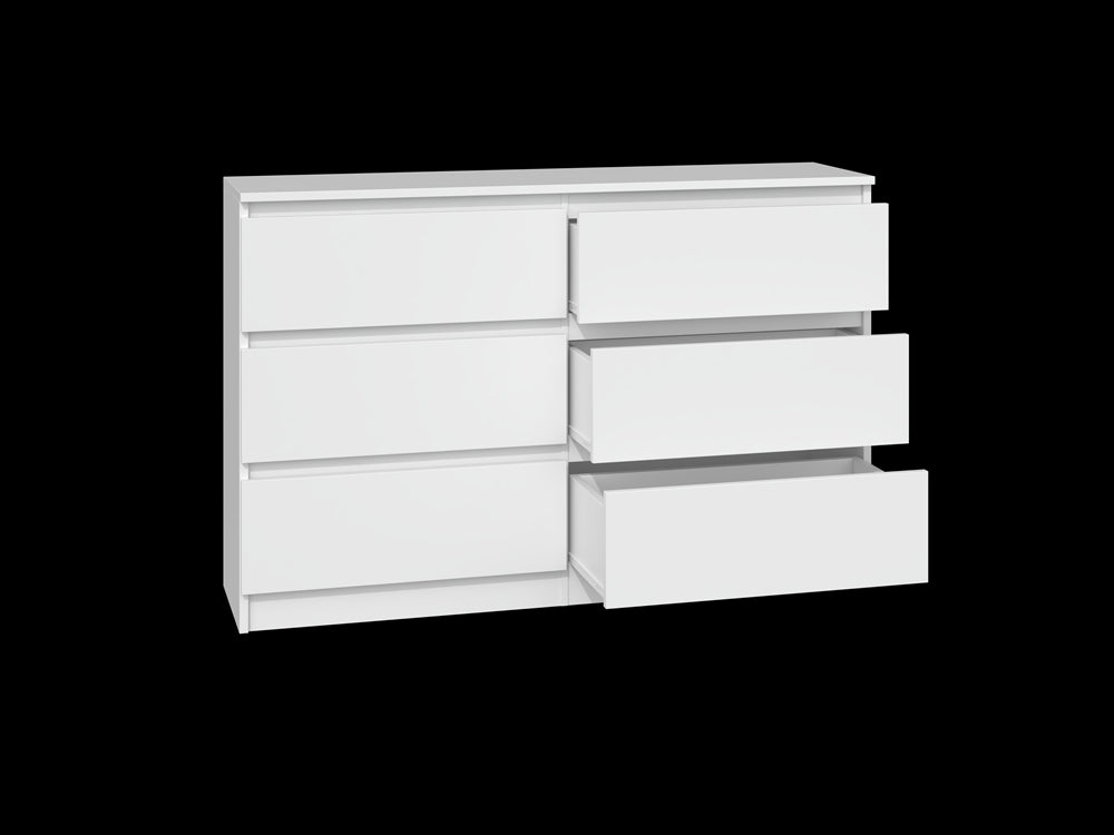 Commode IRINA 6 tiroirs 120 x75 x 30 cm Blanche