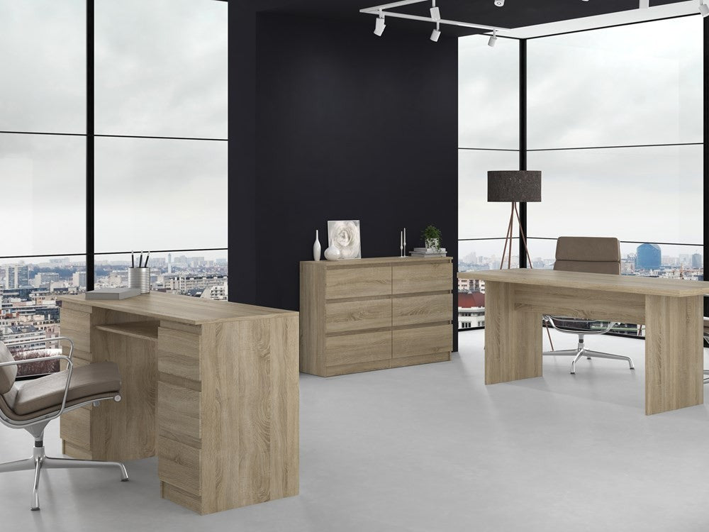 Commode IRINA 6 tiroirs 120 x75 x 30 cm Bois clair