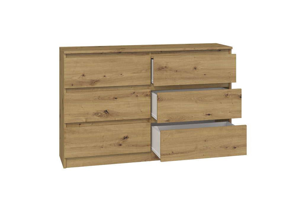 Commode IRINA 6 tiroirs 120 x75 x 30 cm Bois