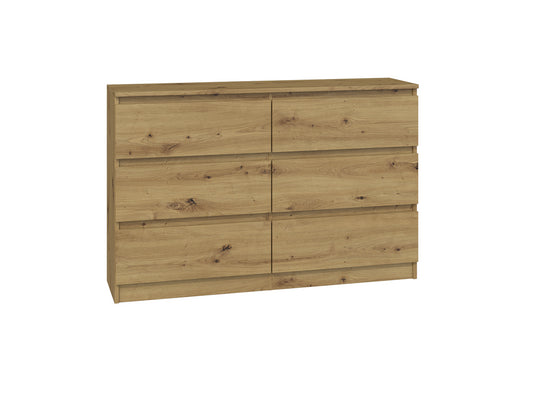 Commode IRINA 6 tiroirs 120 x75 x 30 cm Bois