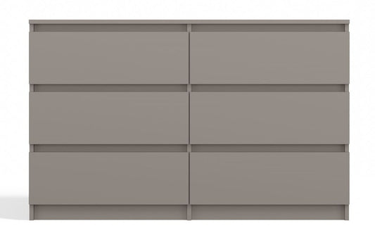 Commode IRINA 6 tiroirs 120 x75 x 30 cm Marron clair