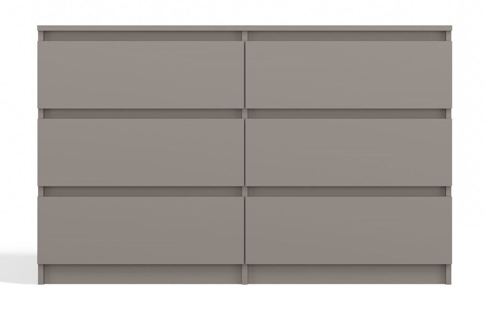 Commode IRINA 6 tiroirs 120 x75 x 30 cm Marron clair