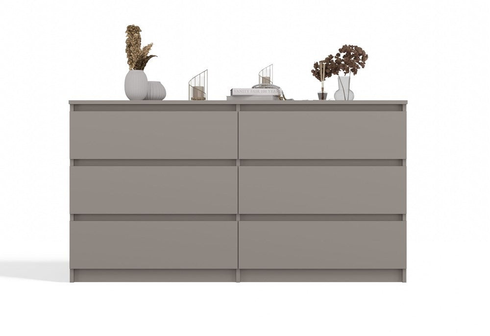 Commode IRINA 6 tiroirs 138 x75 x 40 cm Beige