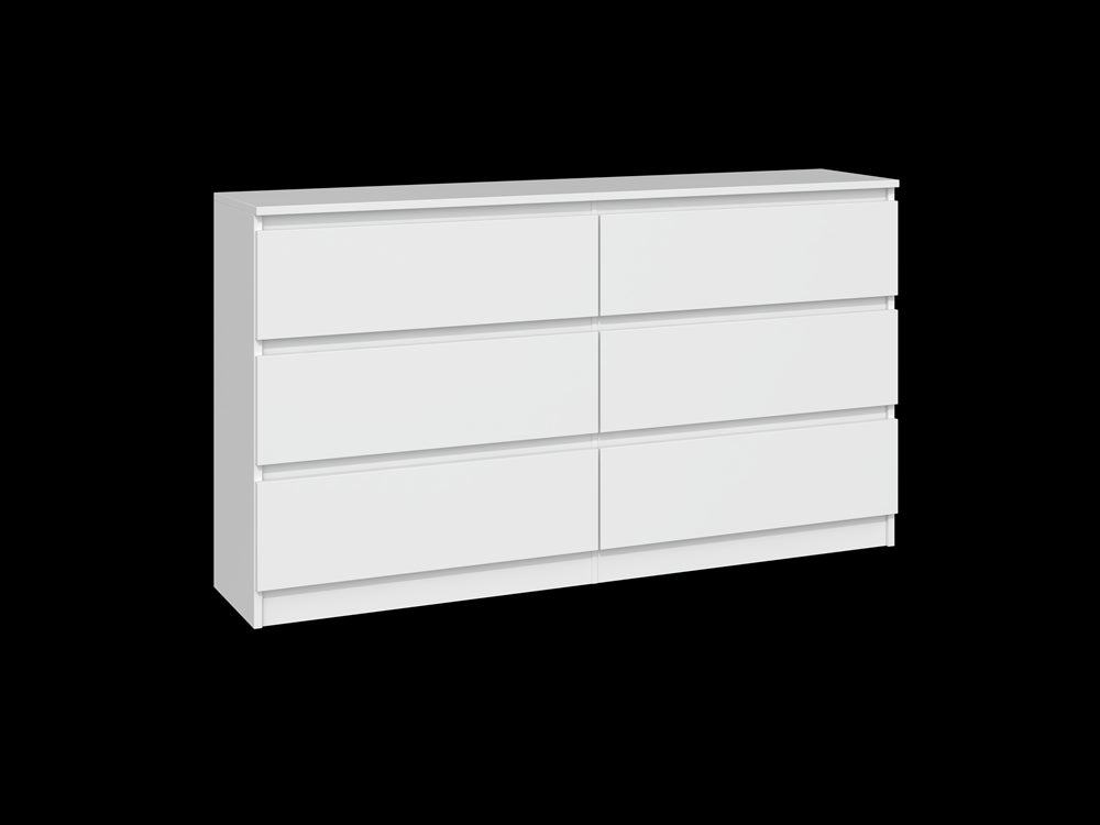 Commode IRINA 6 tiroirs 138 x75 x 40 cm Blanche