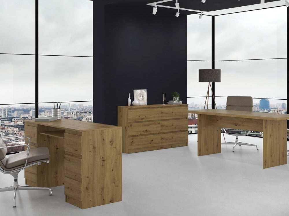 Commode IRINA 6 tiroirs 138 x75 x 40 cm Bois