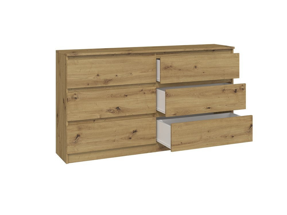 Commode IRINA 6 tiroirs 138 x75 x 40 cm Bois