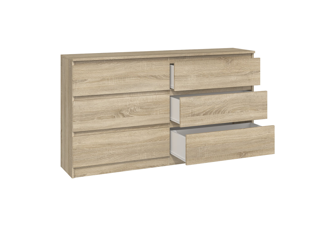 Commode IRINA 6 tiroirs 138 x75 x 40 cm Bois