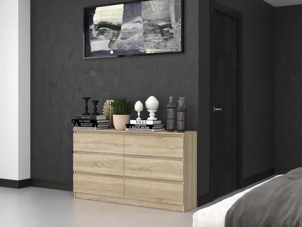 Commode IRINA 6 tiroirs 138 x75 x 40 cm Bois