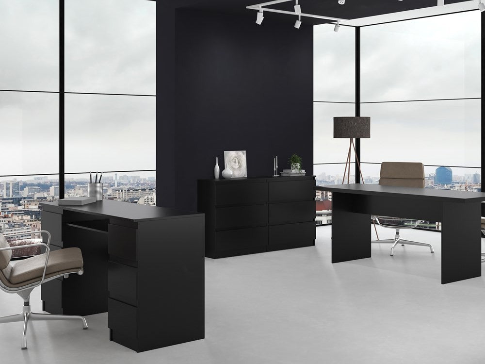 Commode IRINA 6 tiroirs 138 x75 x 40 cm Noir