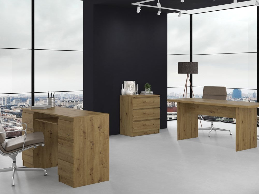 Commode 3 tiroirs 75x40x70 cm bois artissan