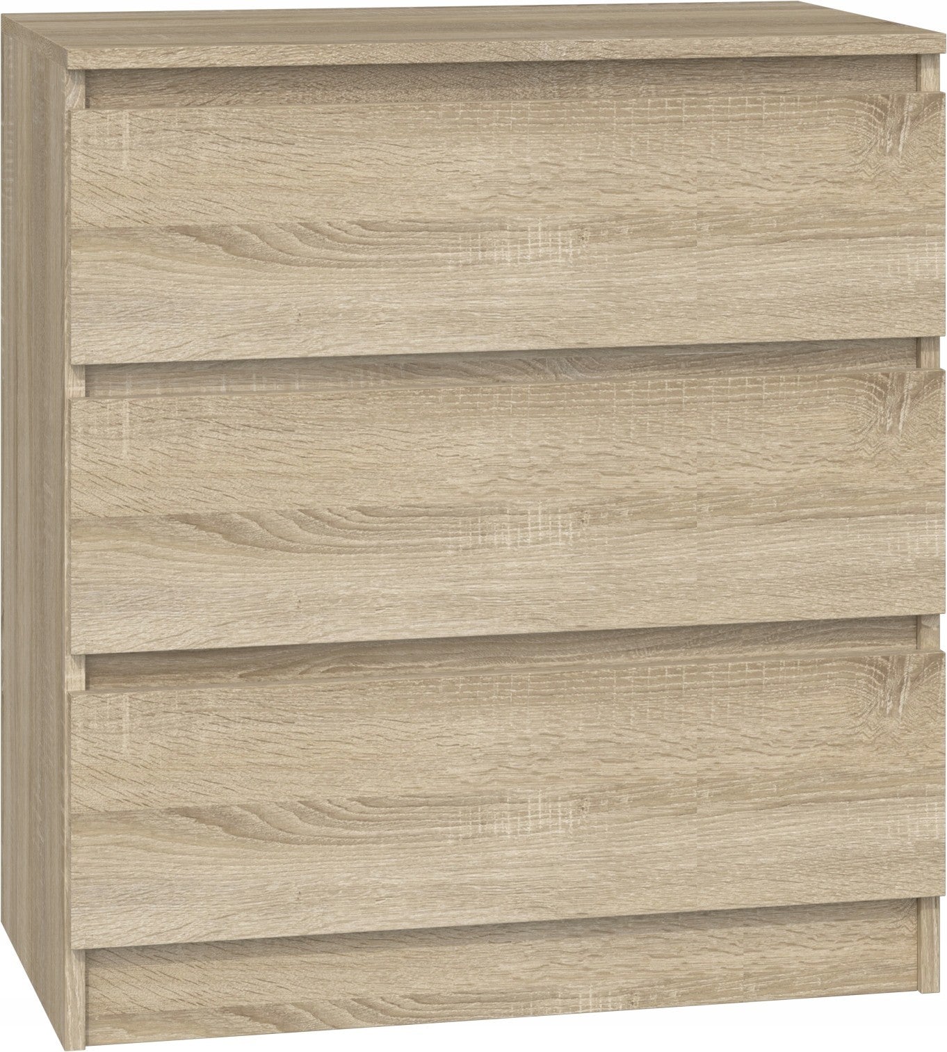 Commode 3 tiroirs 75x40x70 cm bois clair