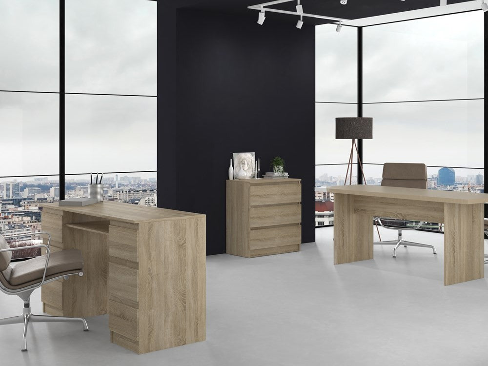 Commode 3 tiroirs 75x40x70 cm bois clair