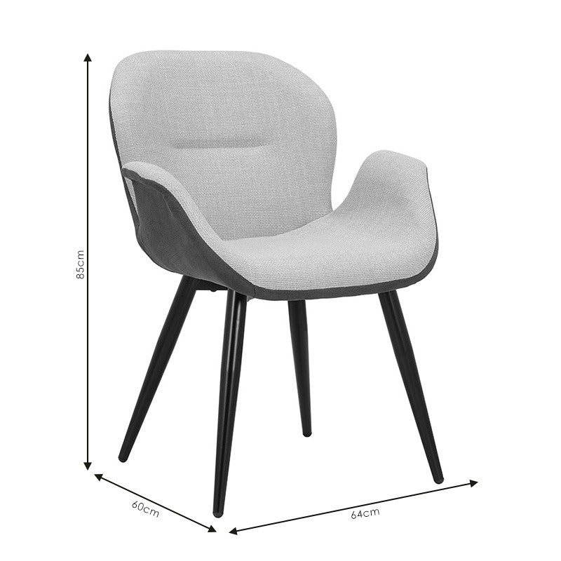 Fauteuil Danielle tissu beige marron - pied noir