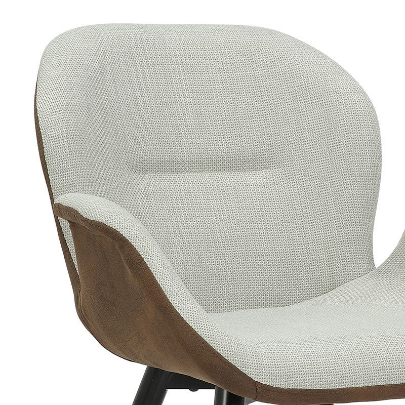 Fauteuil Danielle tissu beige marron - pied noir