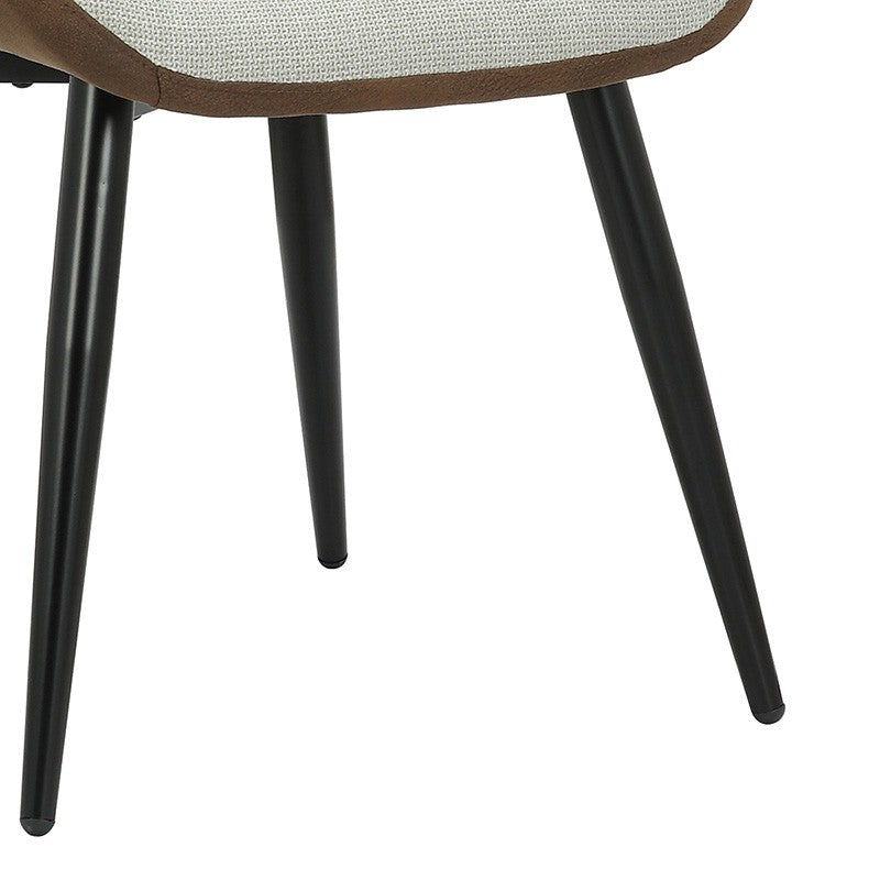 Fauteuil Danielle tissu beige marron - pied noir